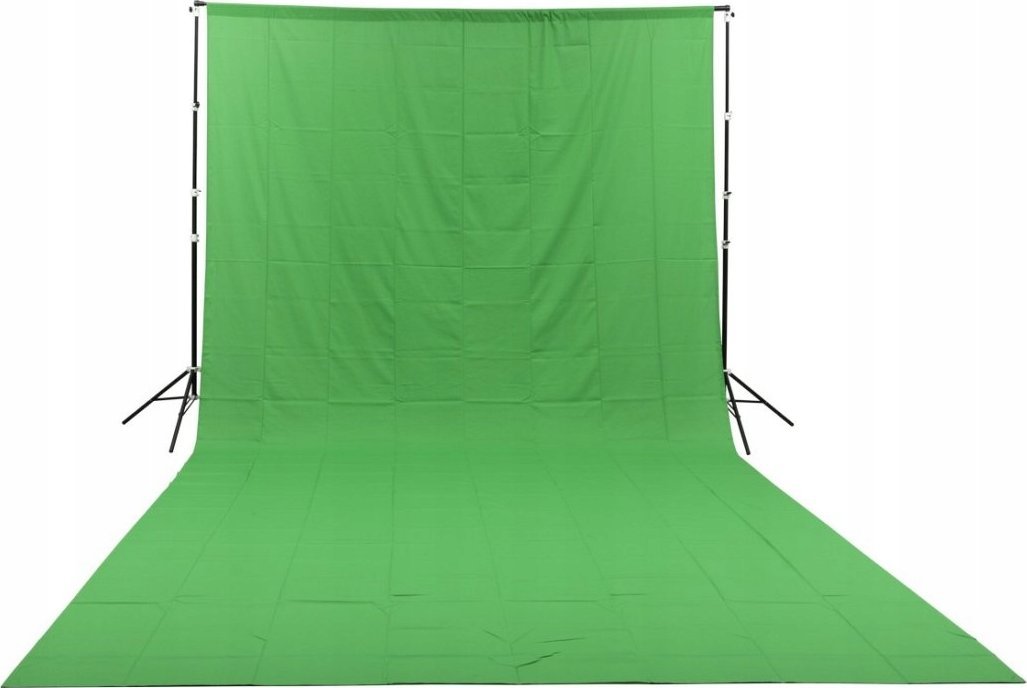 Sfond fotografik GlareOne Green Screen, 3 x 6m, pambuk, jeshil