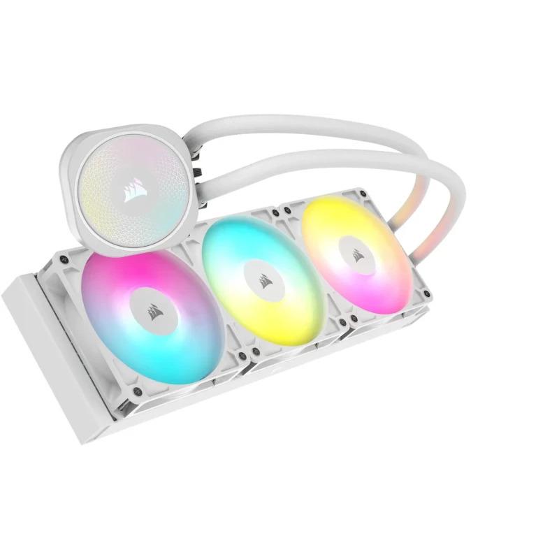 Ftohës ujor CORSAIR NAUTILUS 360 RS ARGB, radiator 360 mm, RS120 ARGB, i bardhë
