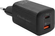 Karikues Qoltec 50766 GaN ULTRA, 2x USB USB C, Power Delivery Quick Charge 3.0, i bardhë