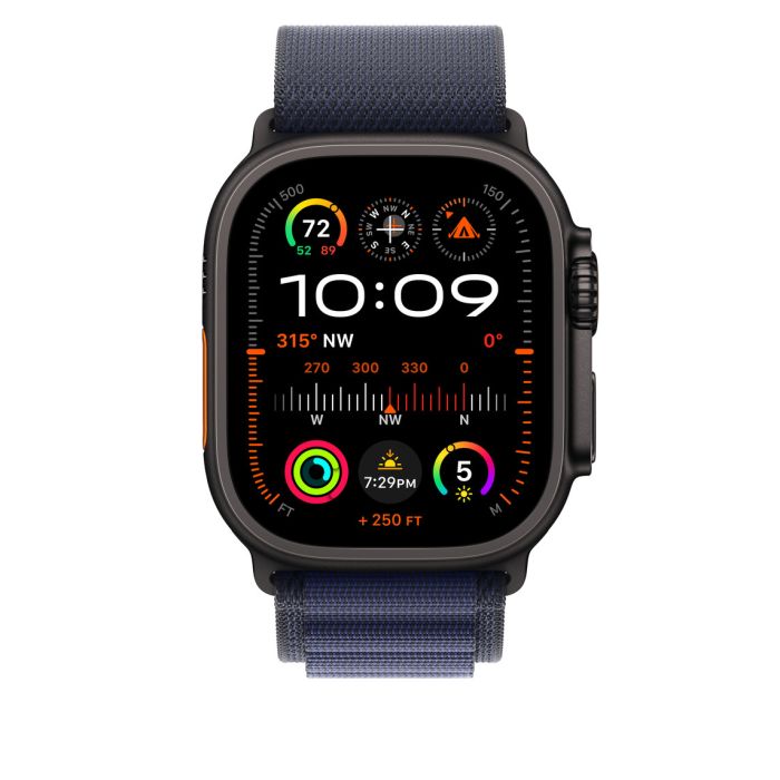 Apple Watch 49mm Loop, Navy Alpine Loop, Black Titanium Finish, S