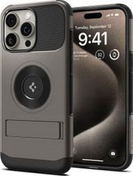 Kutia mbrojtëse Spigen Slim Armor MagSafe për iPhone 16 Pro Max, mbrojtje e fortë, e zezë
