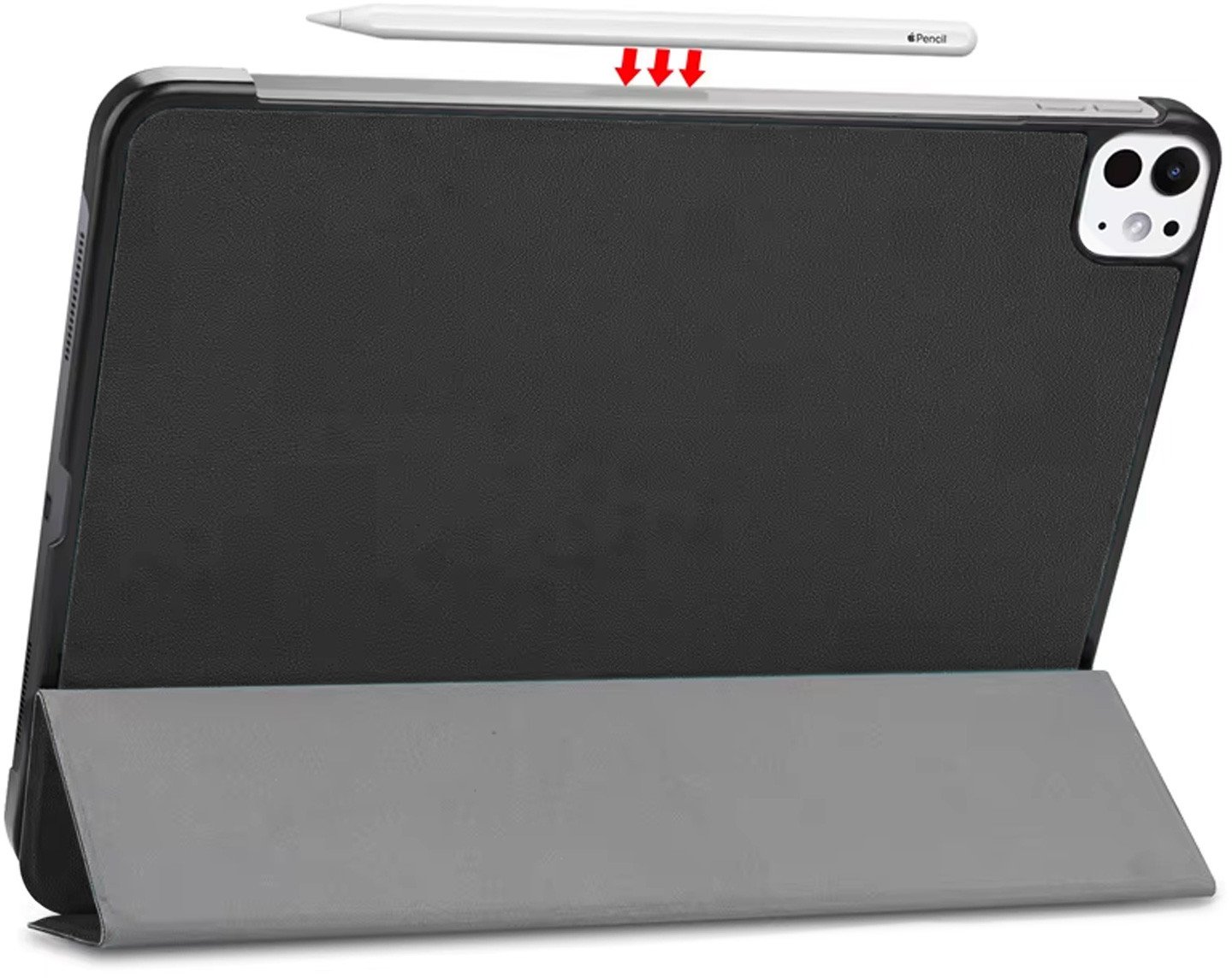 Mbulesë smart STRADO për iPad Pro 13 Gen 5 2024, me qëndrim, e zezë