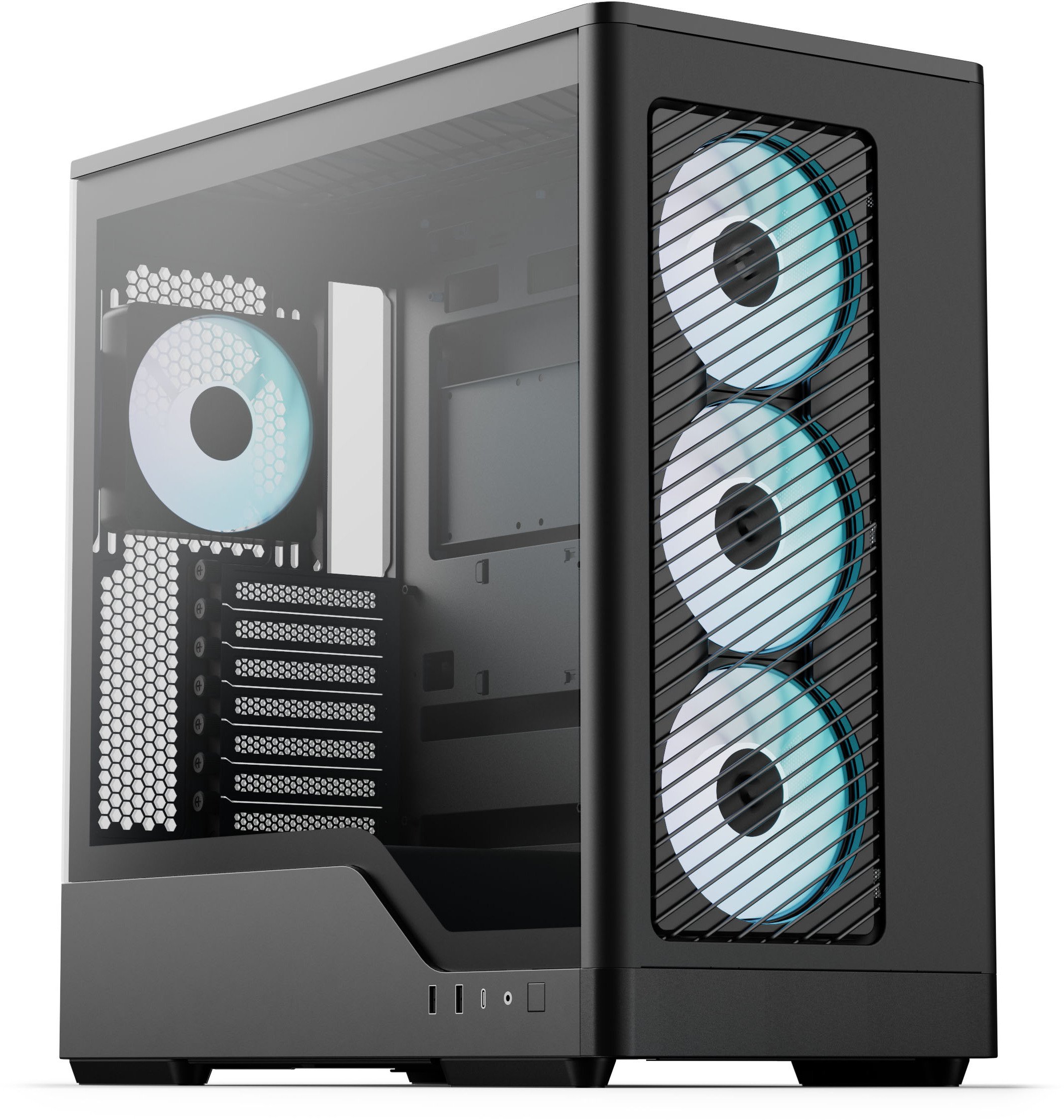 Kuti kompjuteri Aerocool D520A Mid Tower, ATX, xham i temperuar, e zezë