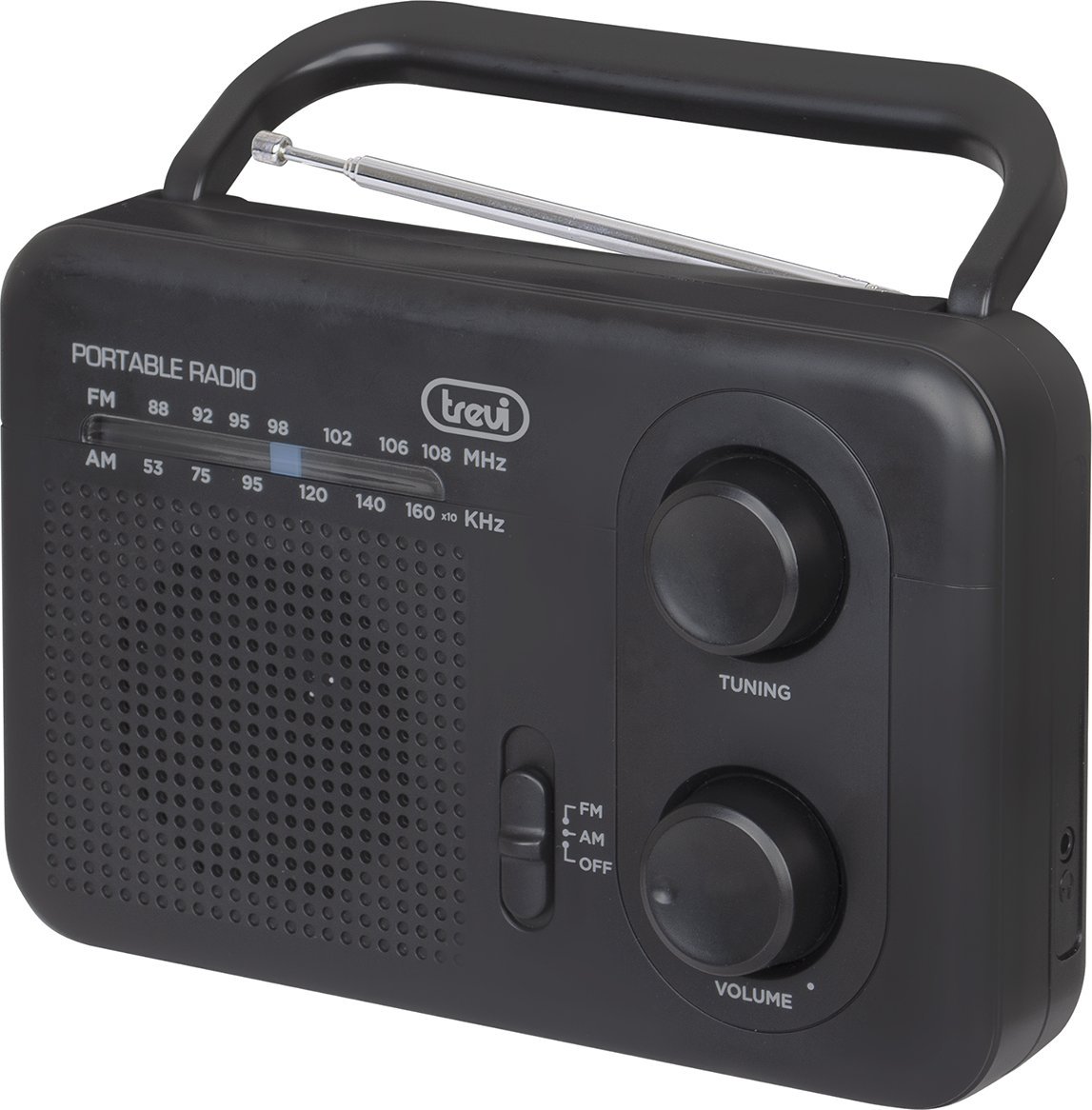 Radio portative Trevi RA7F6400, AM FM, e zezë