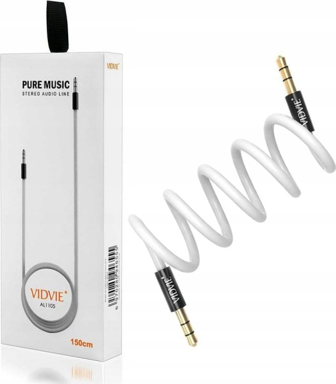 Kabllo audio Vidvie AL1105, Aux 3.5mm, 1.5m, e bardhë