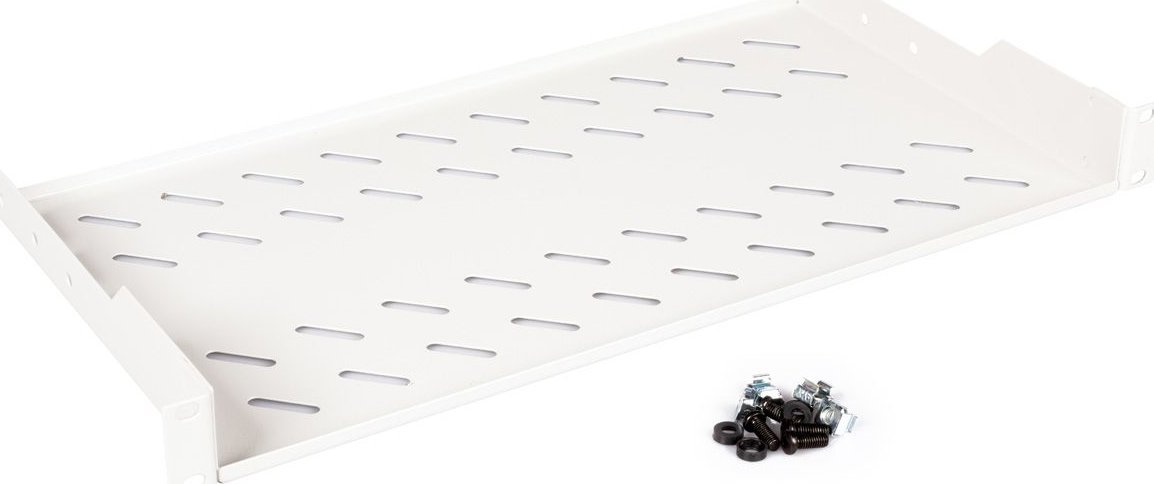 Raft rack Roline 1U, 250 mm thellësi, 15 kg kapacitet ngarkese, gri e hapur