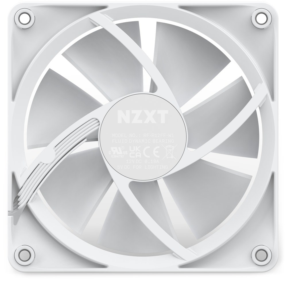 Ventilator NZXT F120 RGB, 120mm, i bardhë