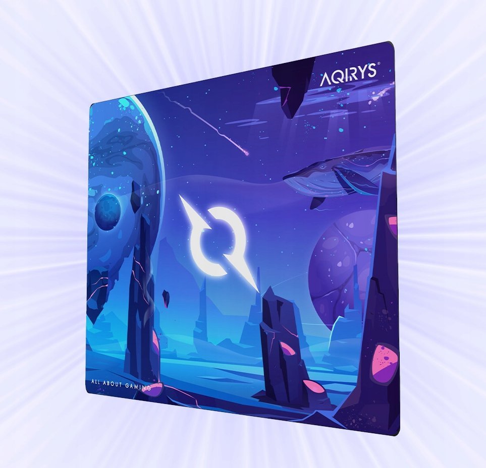 Mousepad gaming AQIRYS KRAKEN MD, tekstil mikrofiber, bazë gome antirrëshqitëse, i zi