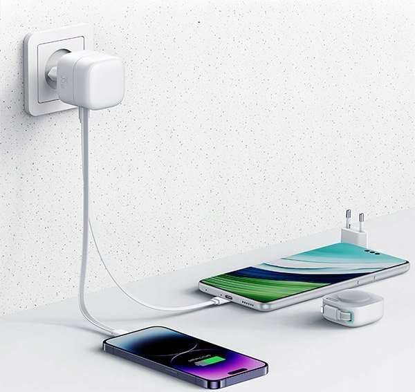 Karikues muri USAMS 1xUSB C, PD QC 35W, me kabllo Lightning, i zi