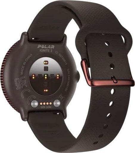 Спортски часовник Polar Ignite 3 Titanium, GPS, AMOLED екран, кафеав