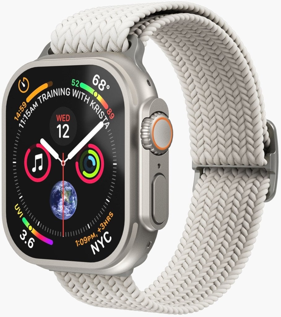 Rrip ore Vonmählen Woven Strap për Apple Watch, 42 44 45 49 mm, najlon, bezhë
