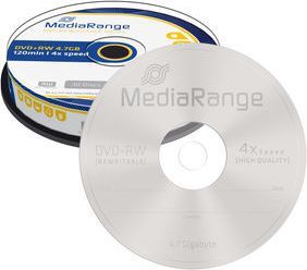 MediaRange DVD+RW 4.7GB 4x, Spindle, 10 copë