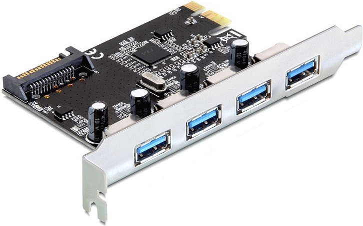 Kontrollues Delock PCIe 2.0 x1 - 4x USB 3.0, i bardhë