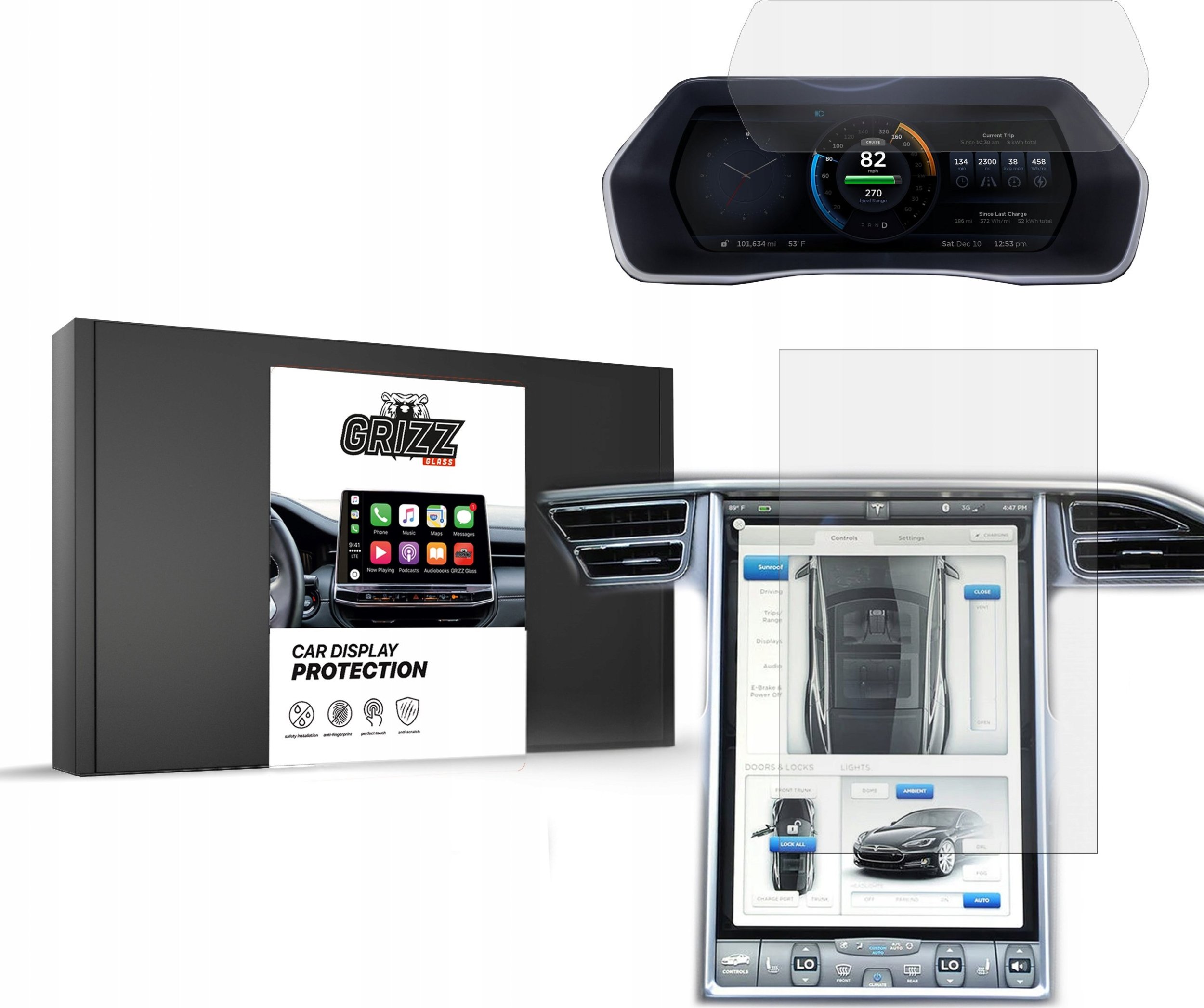 Shishe 2n1 backpressure për makinë Tesla Model X, 2016 2021, e zezë