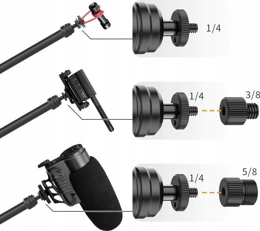 Mbajtës tavoline për studio Ulanzi LS08, rregullim deri 105 cm, kapacitet 1 kg, i zi
