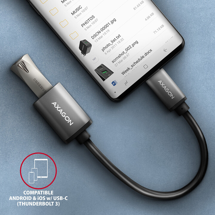Përshtatës AXAGON USB-C - USB-A (M/F), USB 3.2 Gen 1, 3A, 20cm