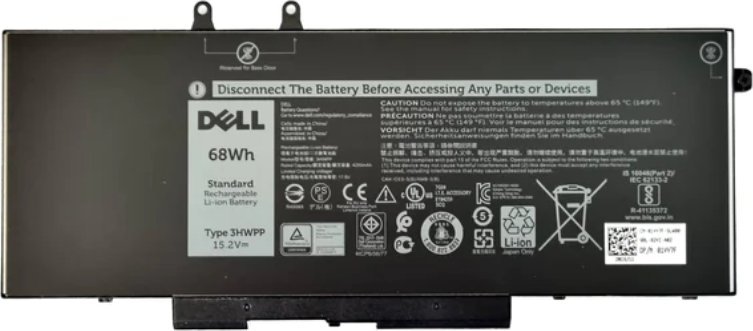 Bateri laptopi Origin Storage Dell 4C, 68Wh, për Latitude 5501, e zezë