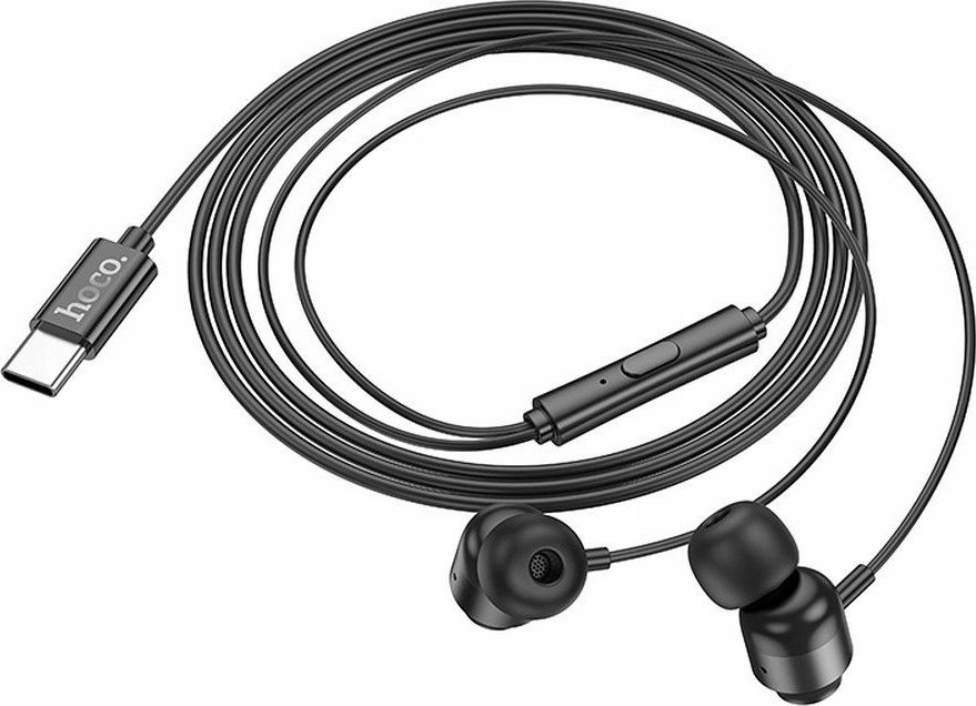 Kufje me kabllo Hoco M122 Power Metal, USB C, me mikrofon, të zeza