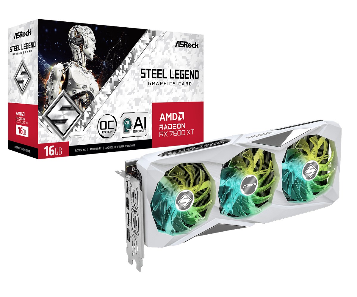 Графичка картичка ASRock Radeon RX 7600 XT Steel Legend OC 16GB GDDR6