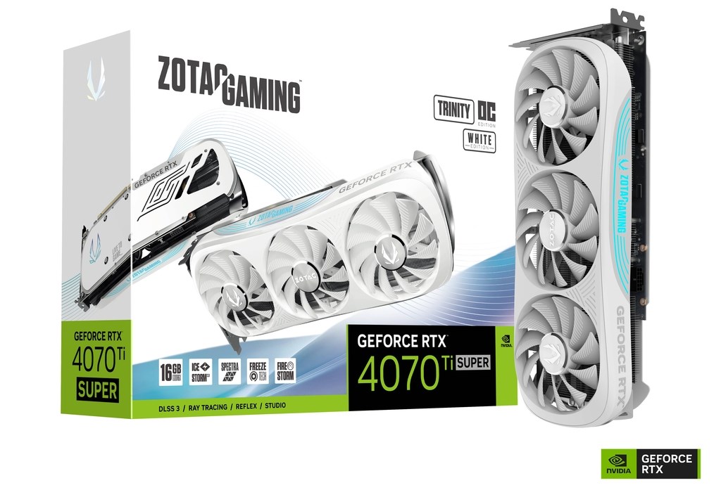 Kartelë grafike Zotac Gaming GeForce RTX 4070 Ti SUPER Trinity OC White 16GB GDDR6X