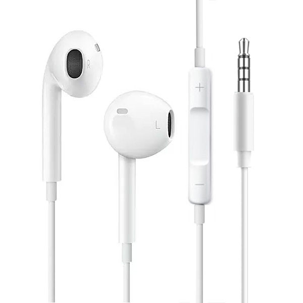 Kufje Denmen DR05, in ear me mikrofon, me telekomandë në kabllo, të bardha