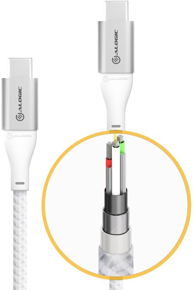 Kабел USB C ALOGIC Super Ultra, 30cm, 5A 480Mbps, сребрен