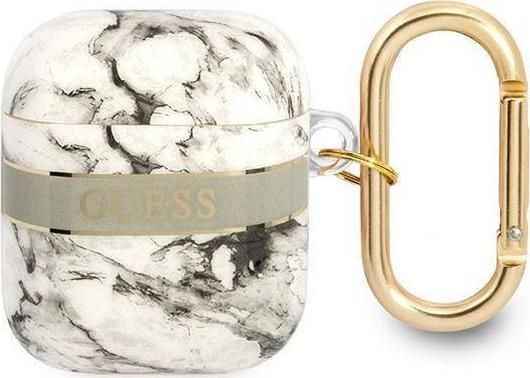 Заштитна маска Guess Marble Strap Collection за AirPods, сива