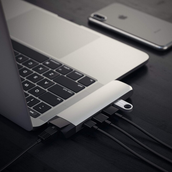 Përshtatës Satechi USB-C Pro HUB 4K Ethernet, i argjendtë