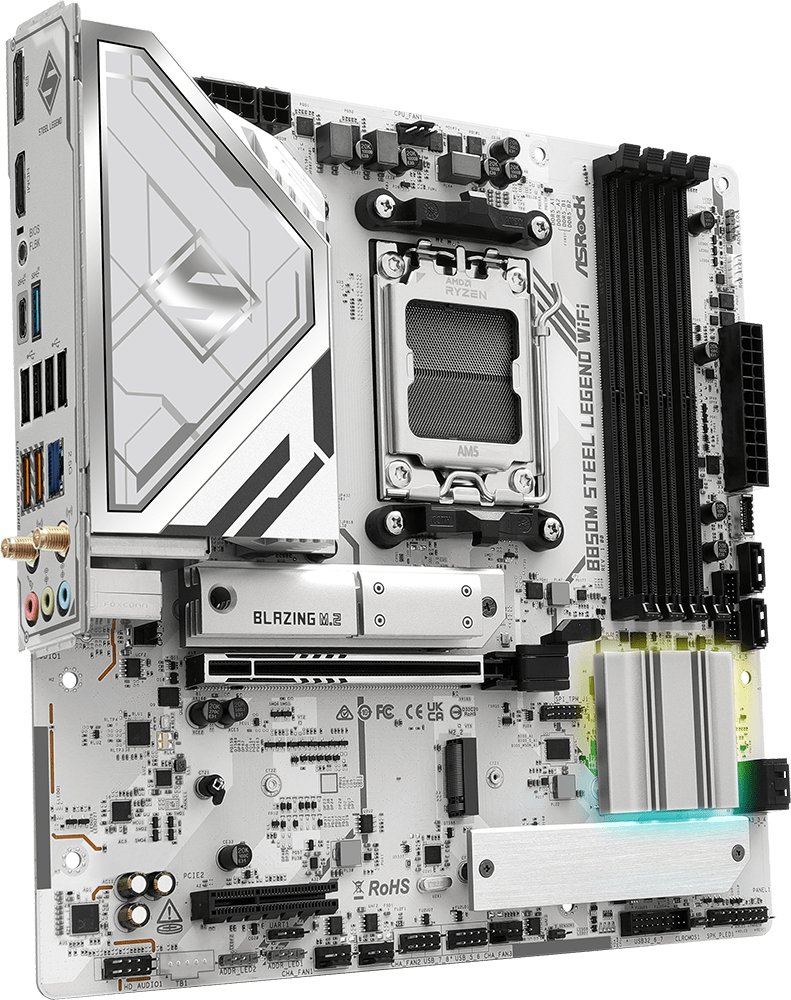 Motherboard Asrock B850M Steel Legend WiFi, AMD AM5, DDR5, Micro ATX 4