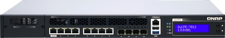 Pajisje virtualizimi rrjeti QNAP QuCPE-7012, Intel Xeon D, 1U rack, e zezë