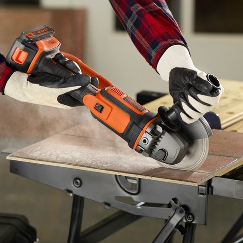 Mulli këndor Black&Decker BCG720N, me bateri 18V, disk 125mm, zi portokalli