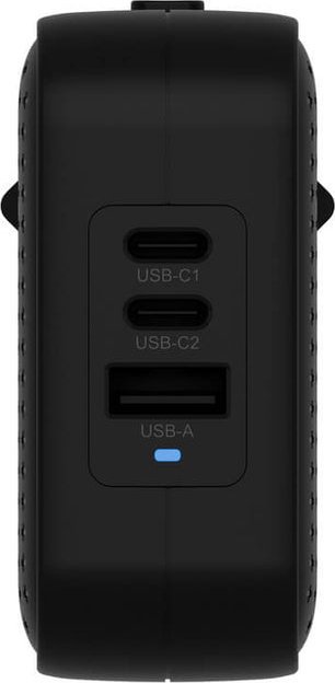 Karikues udhëtimi HYPER HyperJuice 70W, USB C GaN, 3 porta, i zi