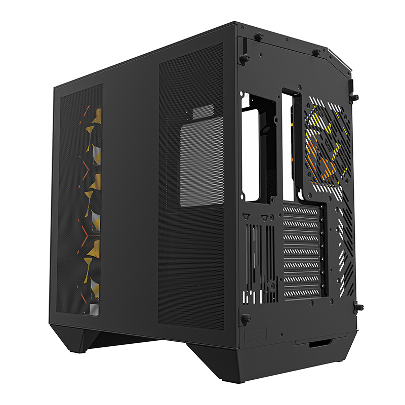 Kasa PC DarkFlash DY470 ATX, kub, 4 ventilatorë ARGB, e zezë