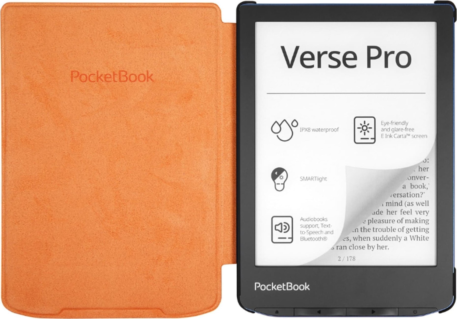 Këllëf për lexues elektronik PocketBook Verse Shell, për Verse dhe Verse Pro, portokalli