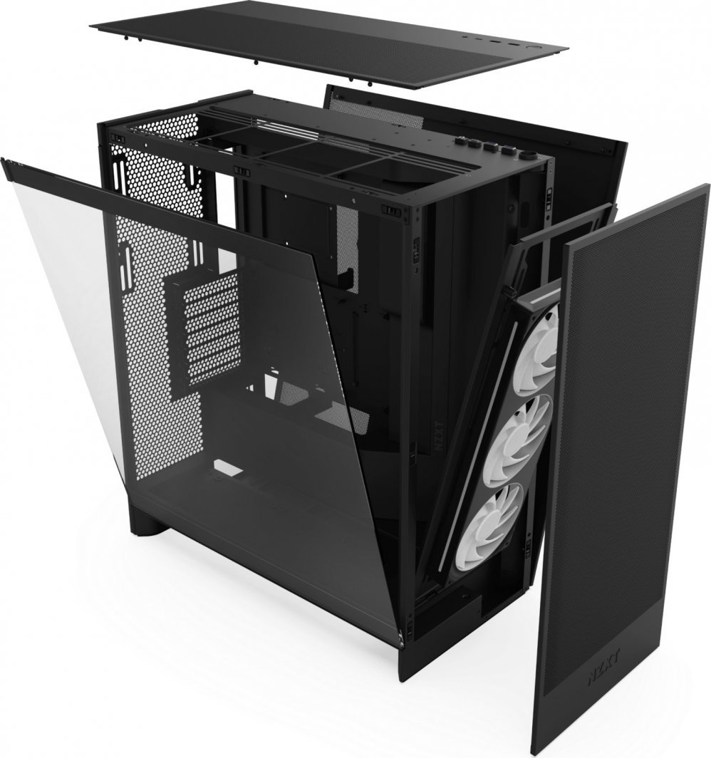 Kasë Nzxt H7 Flow RGB, e zezë, Midi Tower