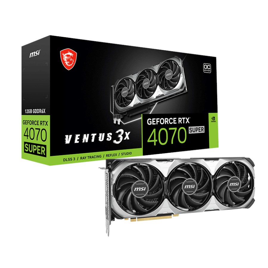 Kartelë grafike MSI GeForce RTX 4070 SUPER, 12GB GDDR6X, 2505 MHz, DLSS 3, e zezë