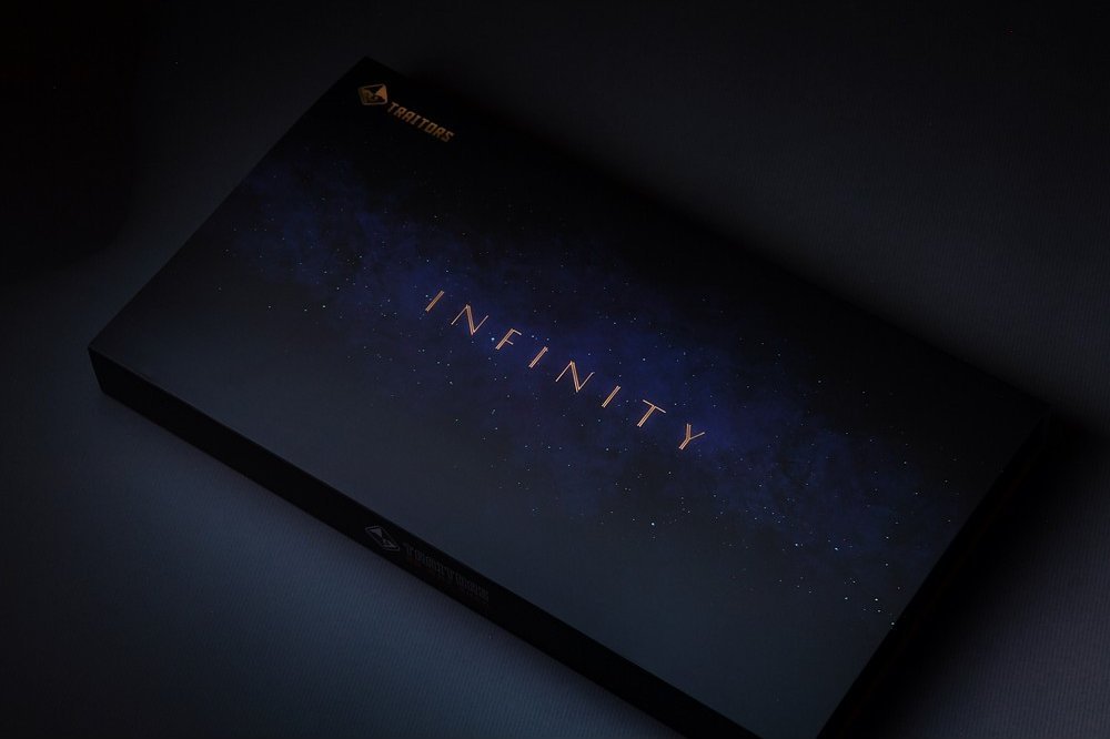 Set keycaps Traitors Infinity PBT Dye-Sub, 109 taste, UK ISO, e zezë blu