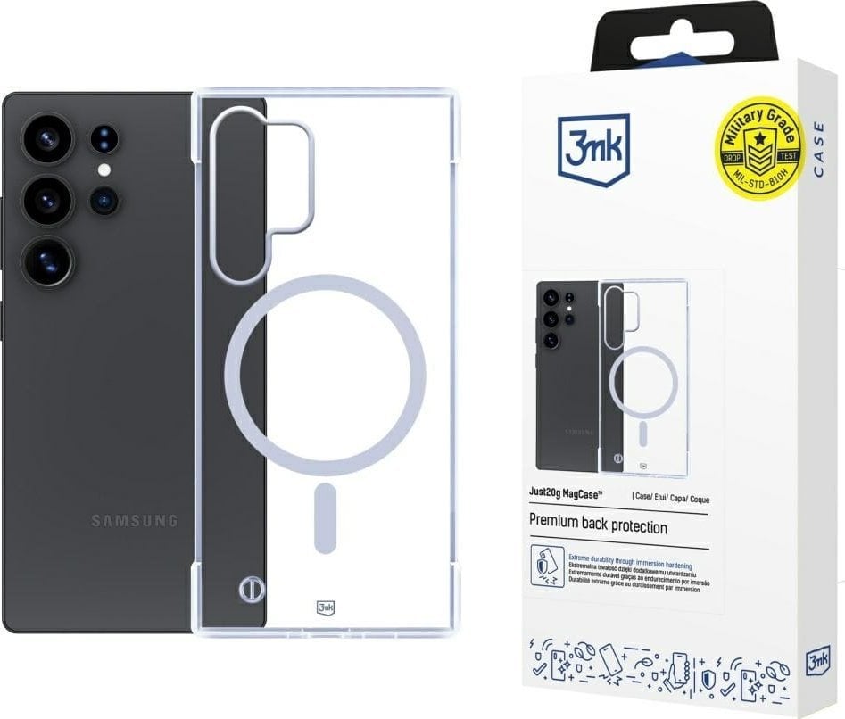 Mbrotës telefoni 3mk Just20g MagCase për Samsung Galaxy S25 Ultra, i tejdukshëm, me MagSafe