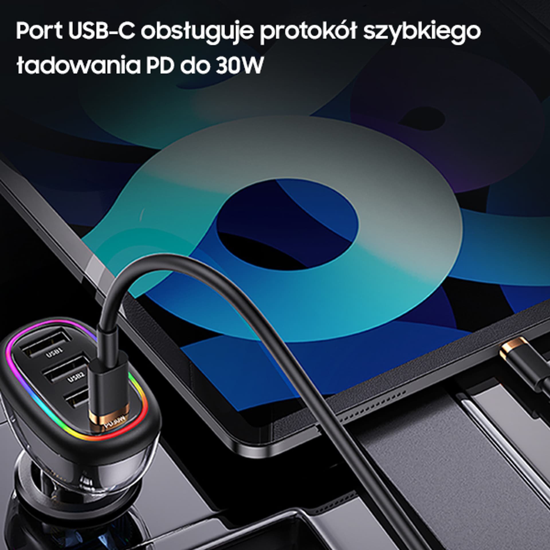 Karikues makinë Usams US CC170, 1x USB C 3x USB A, 48W PD, i zi