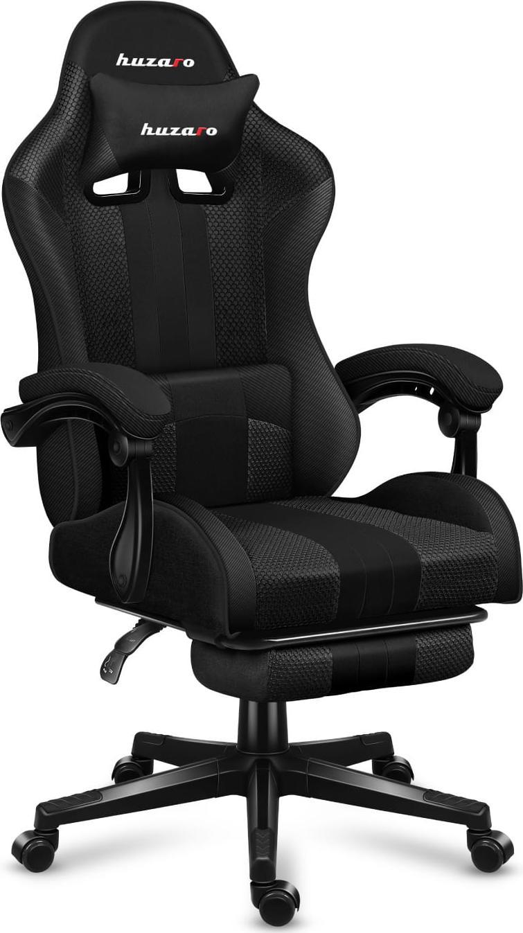 Karrige gaming Huzaro Force 4.7 Carbon Mesh, këmbëz e integruar, deri 140 kg, e zezë