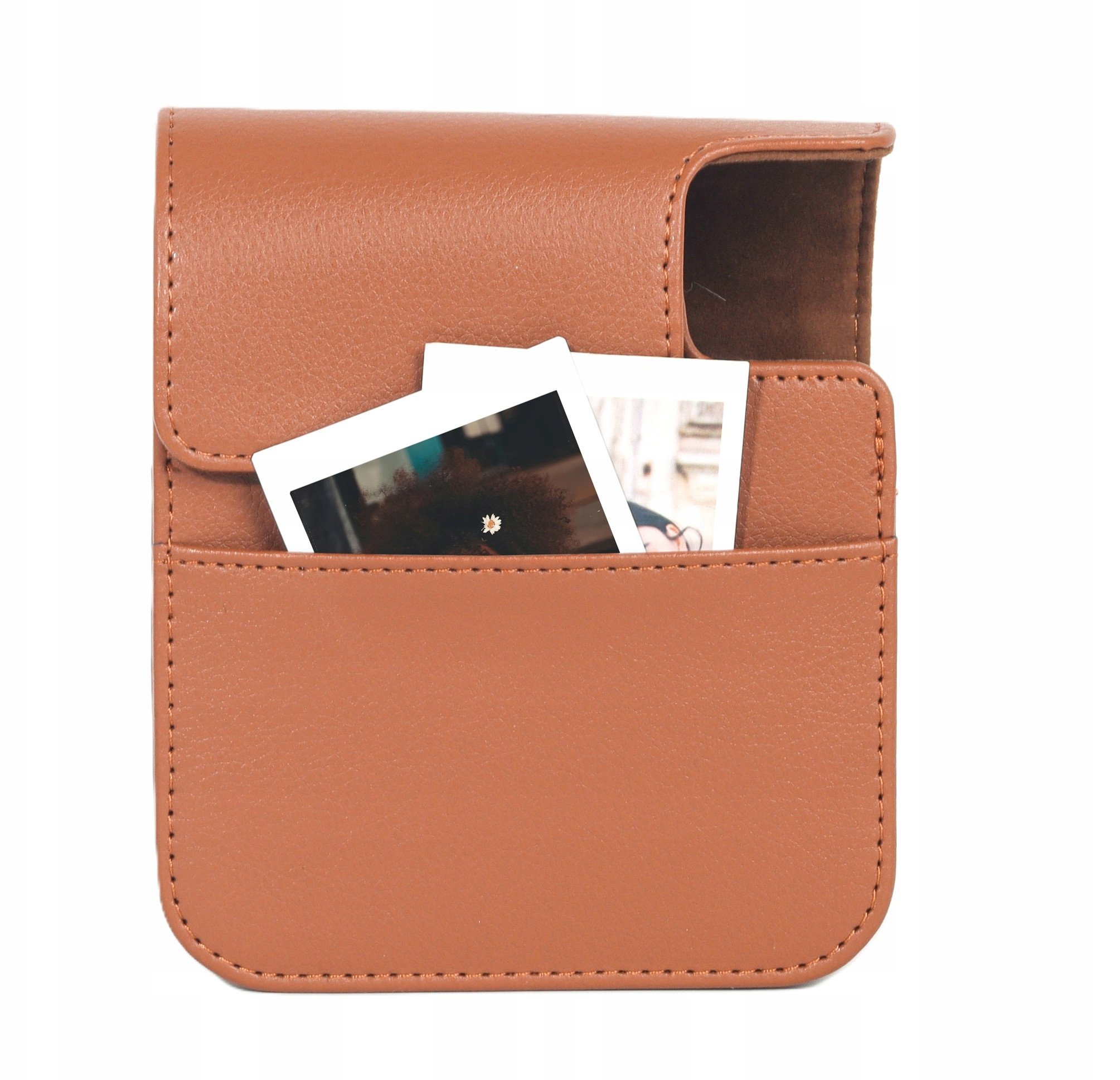 Çantë mbrojtëse për kamera LOVE INSTANT për Fujifilm Instax Mini 41, lëkurë eko, me rrip, kafe