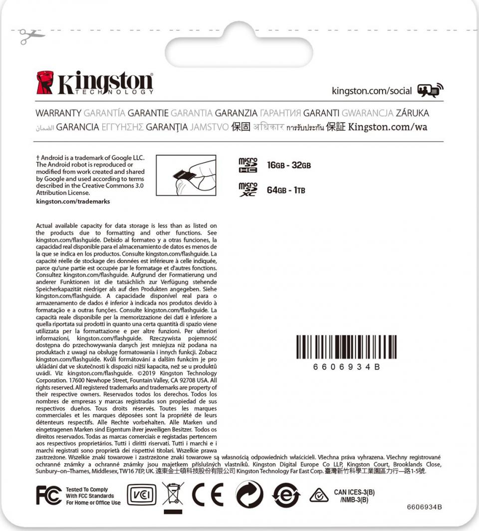 Kartë memorie Kingston Canvas Select Plus MicroSD, 512GB