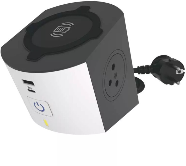 Kabllo zgjatëse Legrand, 2 priza, USB-A, USB-C, 10W, 2m, e zezë / bardhë