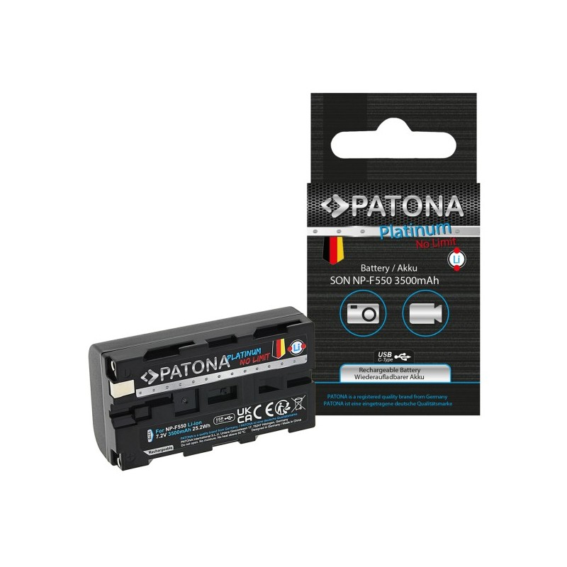 PATONA Platinum Battery with USB-C Input f. Sony NP-F550