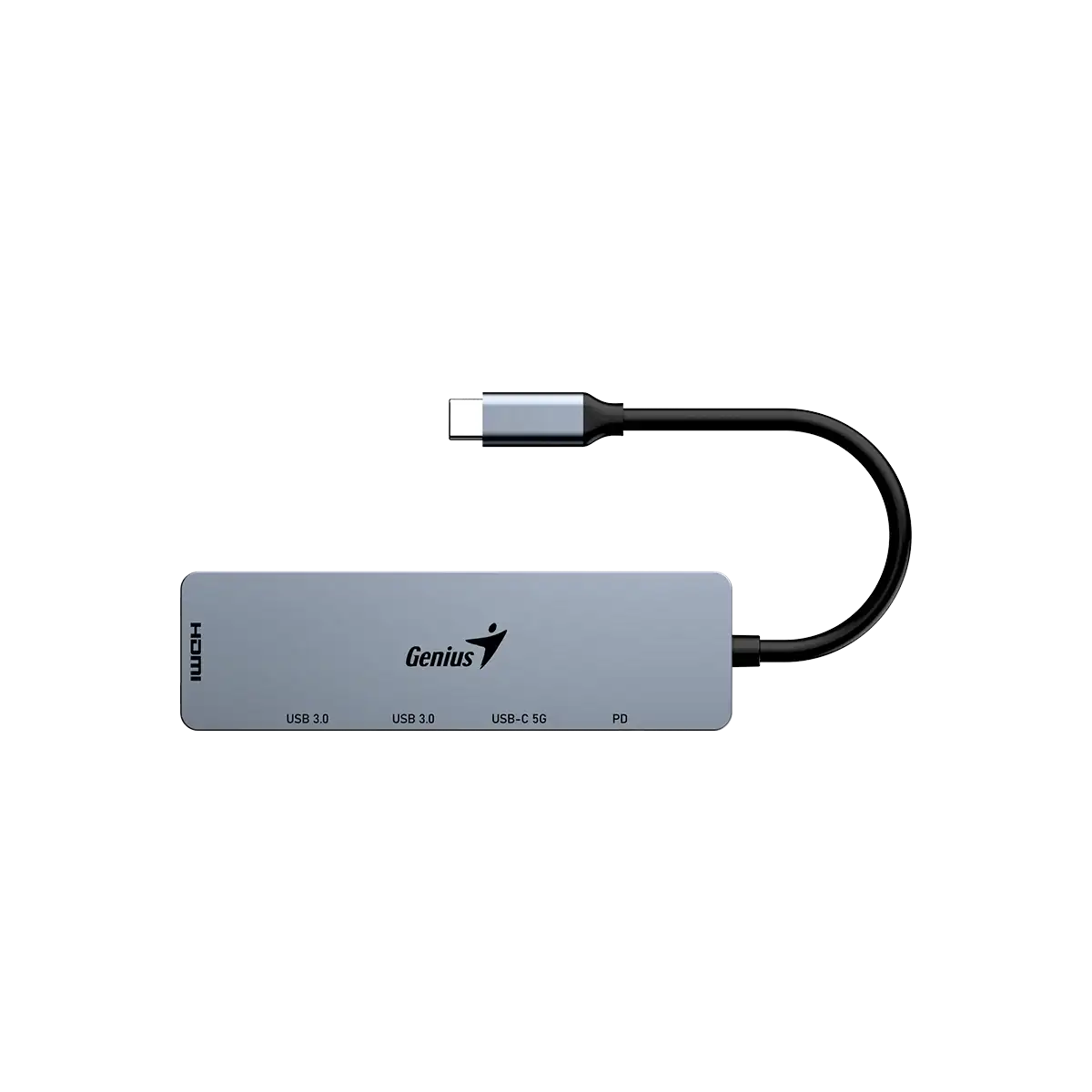 USB Hub Genius UH-500, 4 porte, 2xUSB-C/2xUSB-A 3.0, HDMI 4K, e hirtë