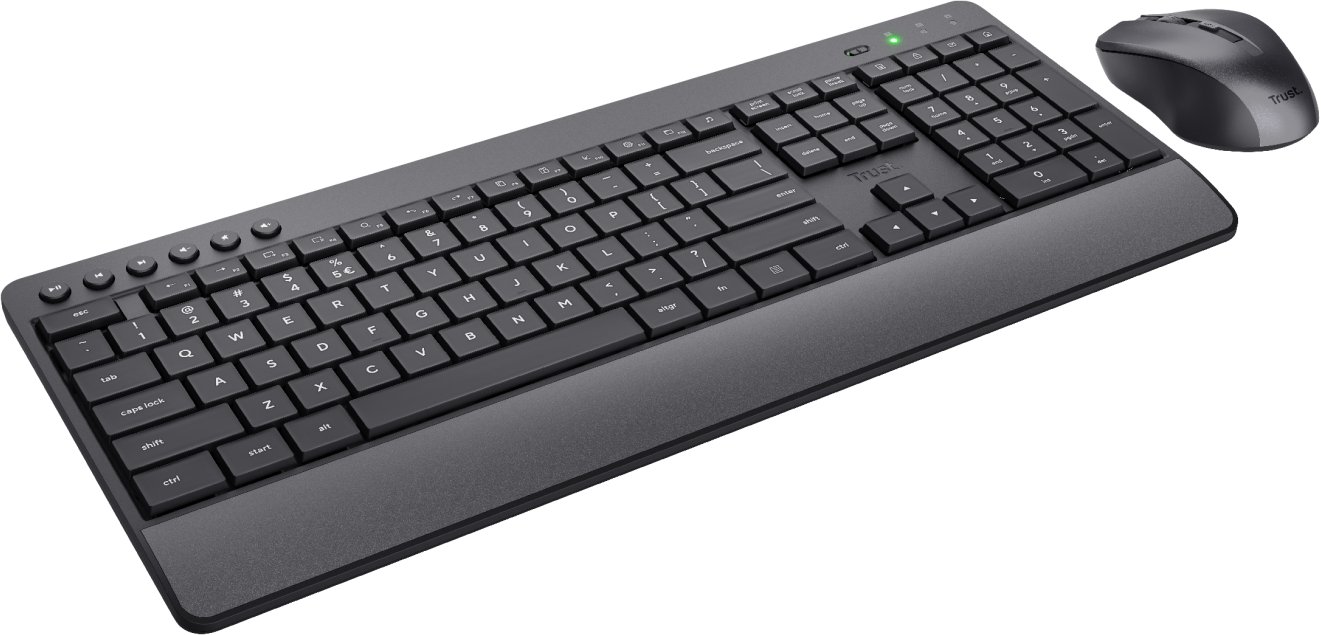 Set tastierë dhe maus Trust Trezo Comfort, wireless, layout gjerman QWERTZ, i zi