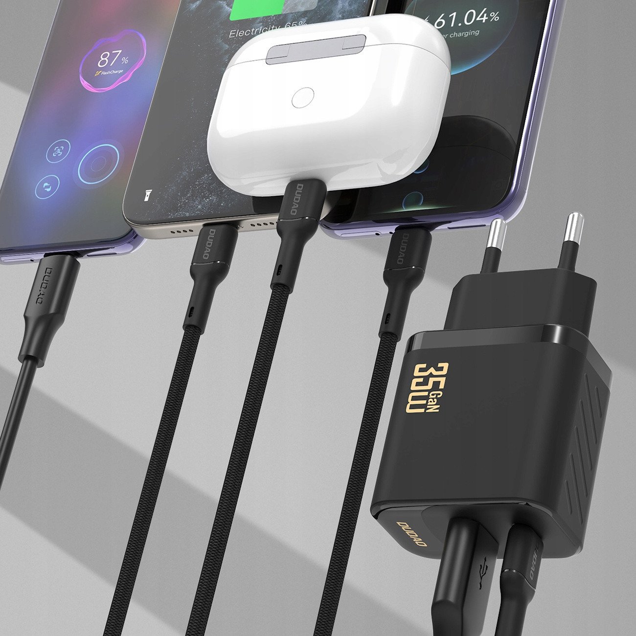 Karikues muror DUDAO A27 Max, 35W GaN, USB C, i zi