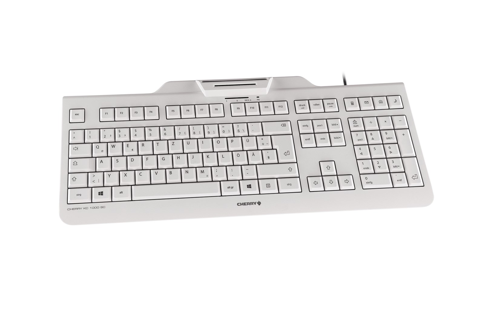 Tastierë CHERRY KC 1000 SC, USB, smartcard, e bardhë