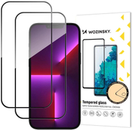 Xham mbrojtës Wozinsky Full Glue, 2 copë, për iPhone 16 Pro dhe iPhone 17, transparent