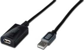 Kabllo USB Digitus USB-A DA73101, 15 m, e zezë